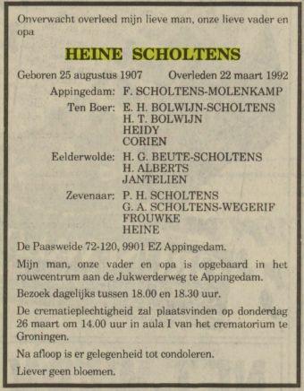 heine scholtens in 1992.
